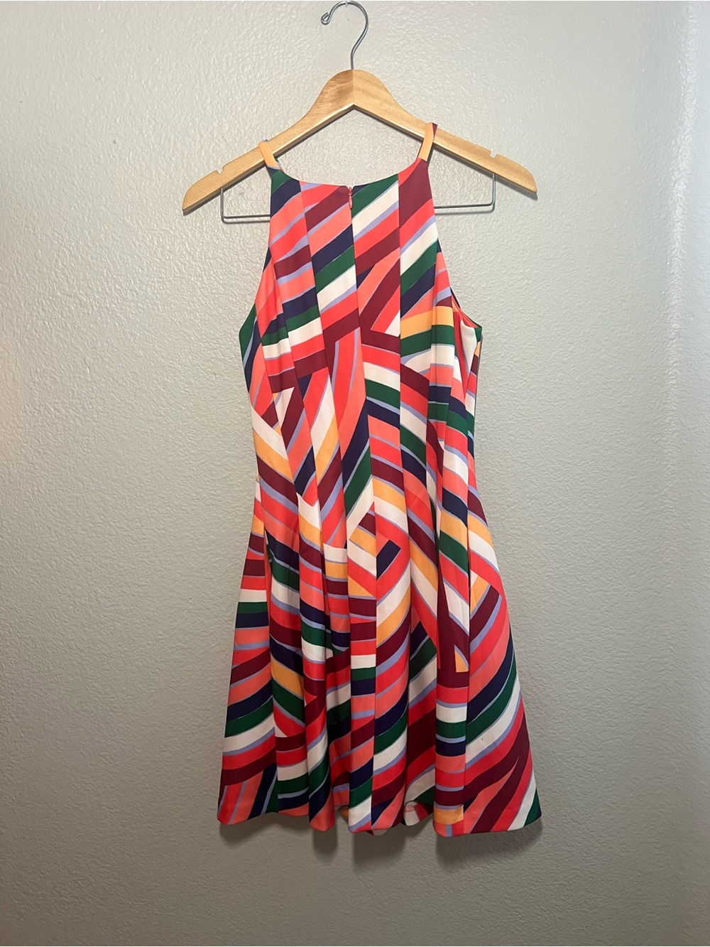 Vince Camuto Multicolor Stripe Halter Fit
& Flare Dress Size 8
